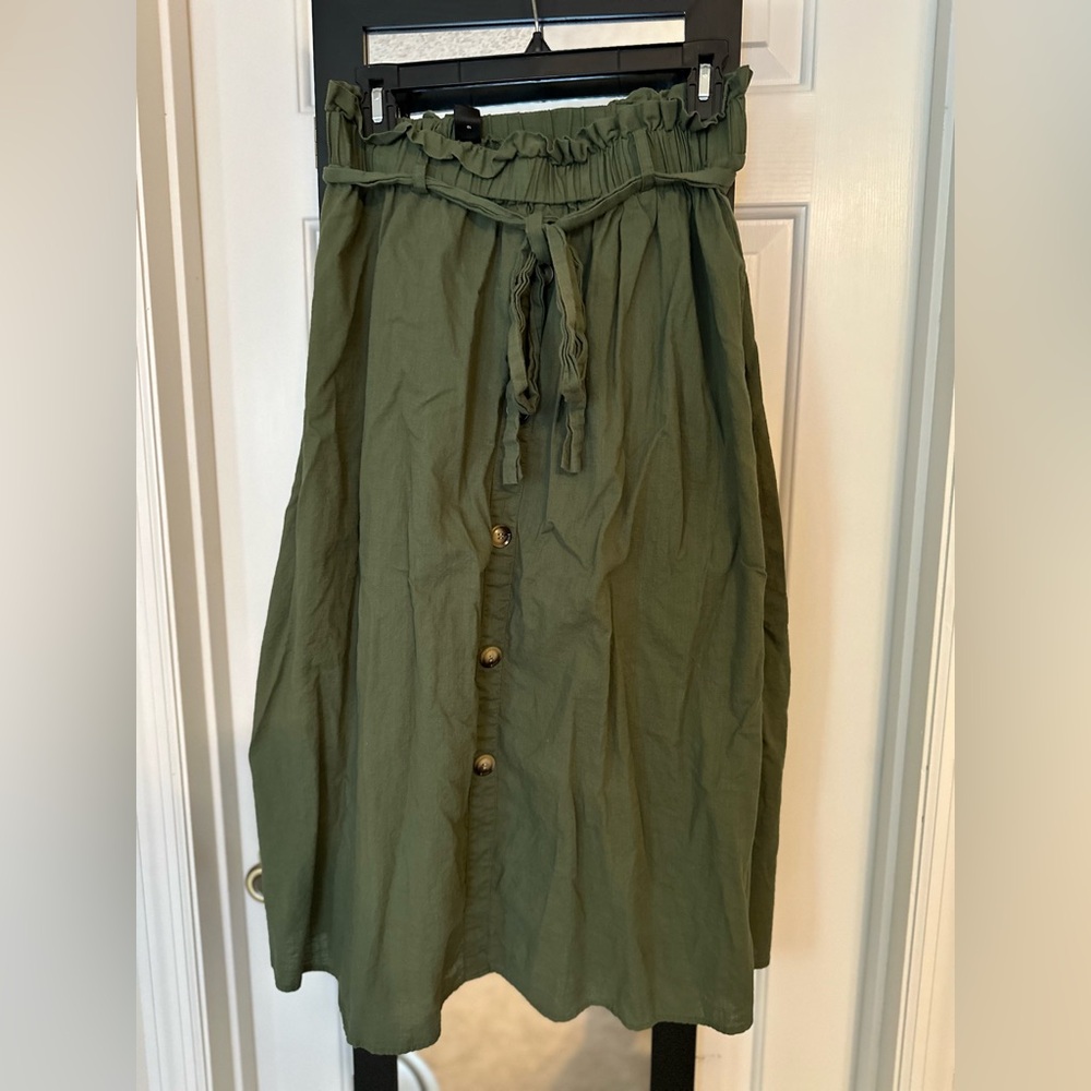 Army green skirt